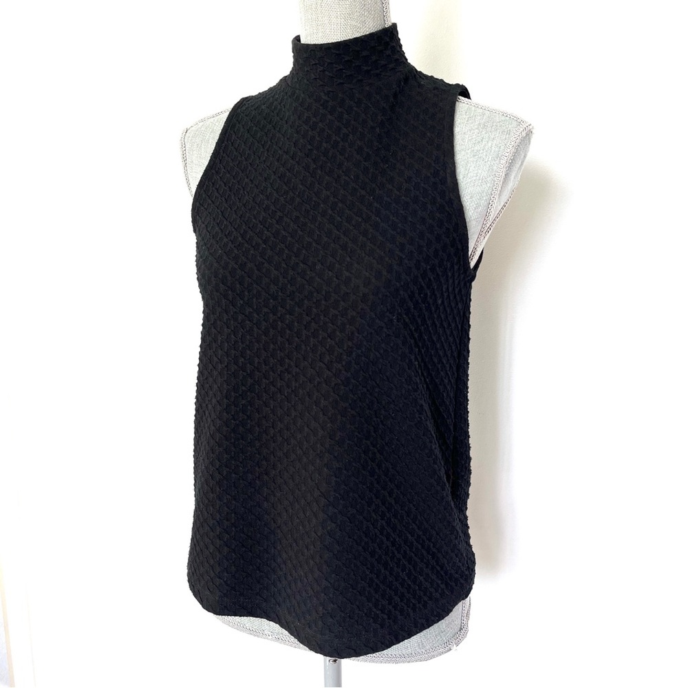 ANTHROPOLOGIE Eri & Ali Black Sleeveless High Neck Knit Top XS